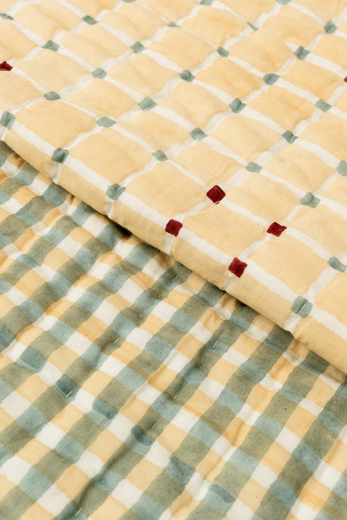 Checkered Beige Quilt