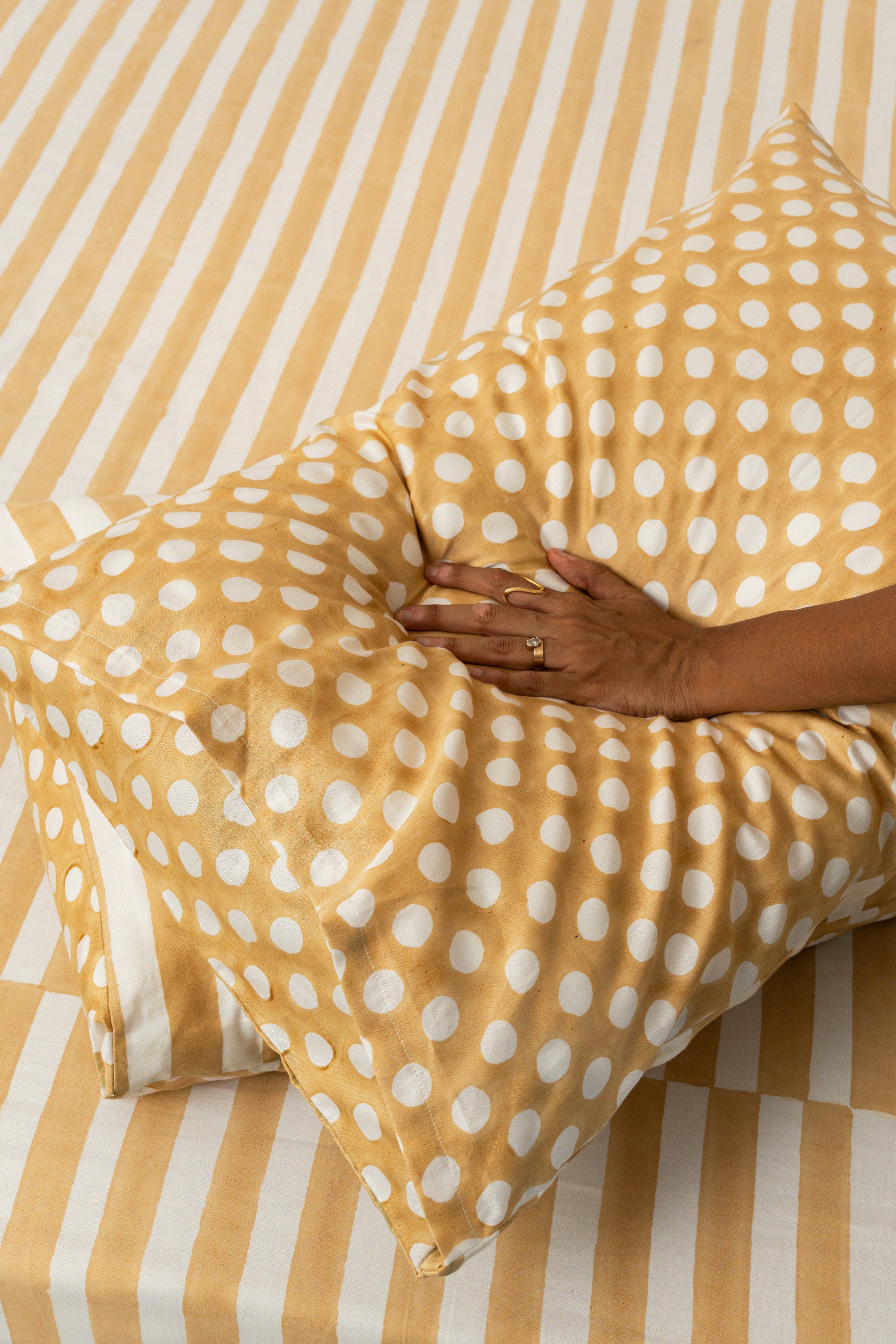Bold Stripes Mustard Bedsheet
