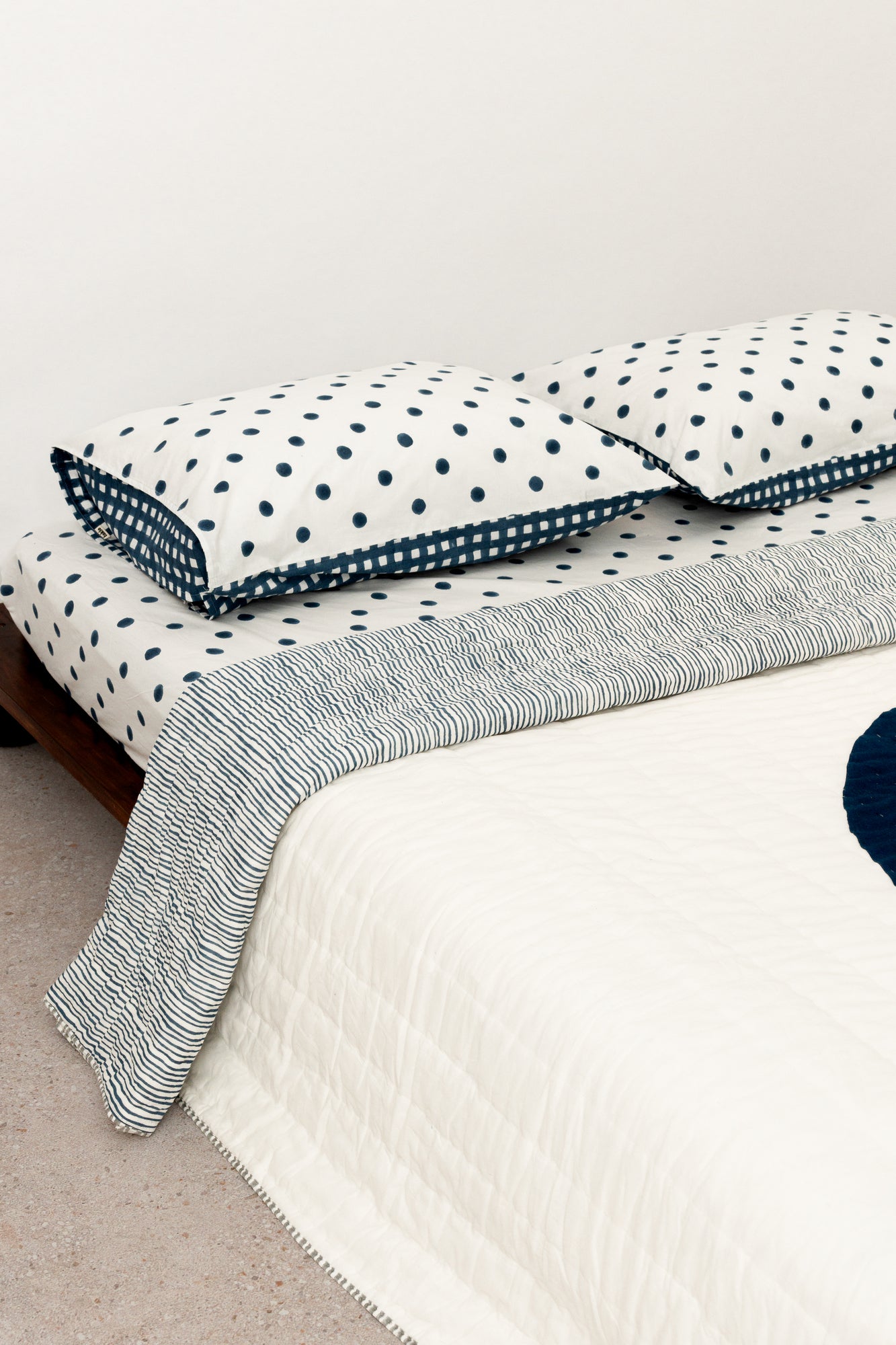 Indigo Dot Patchwork Quilt