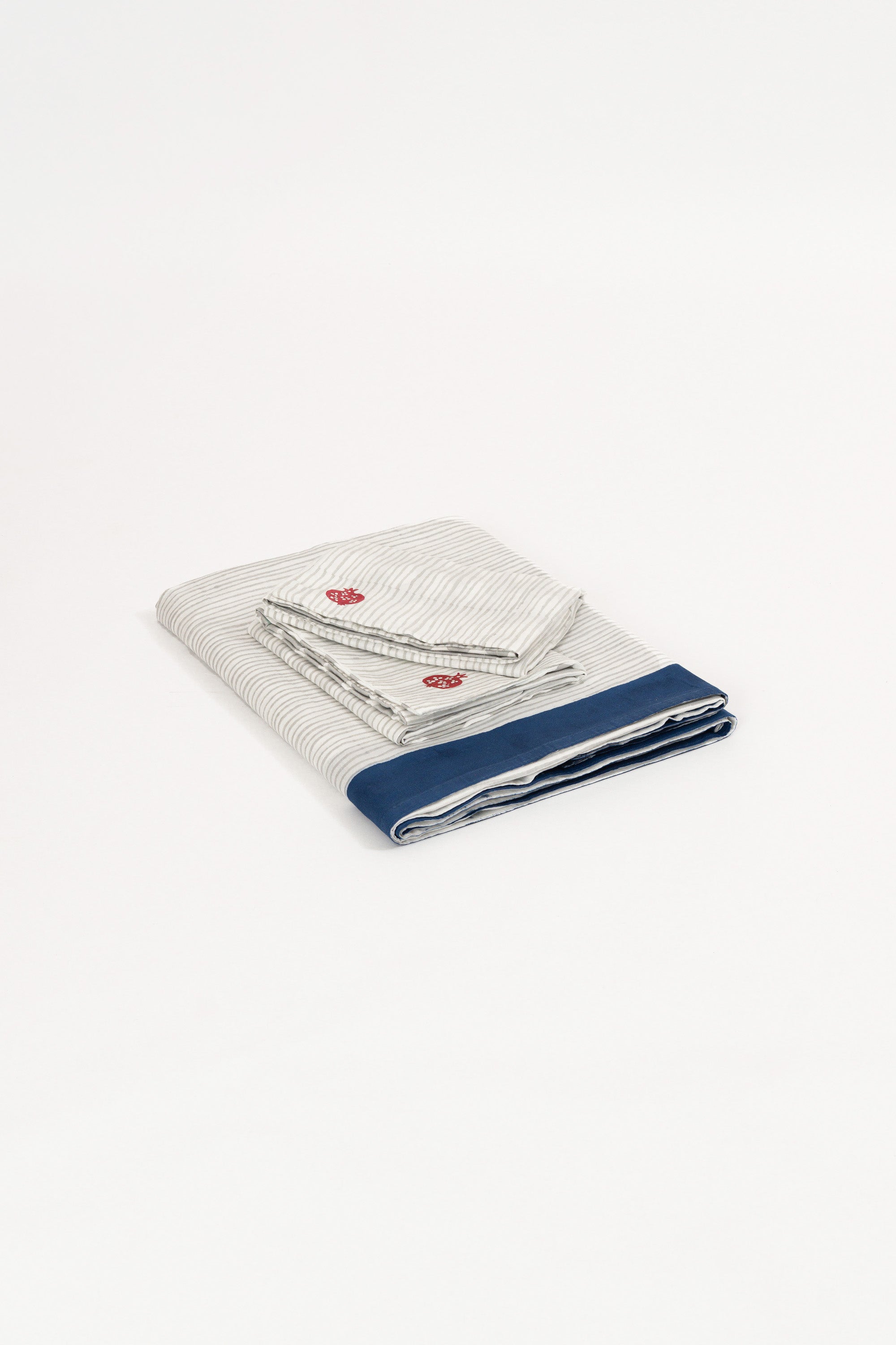 Plain Grey Stripe Bedsheet - Anar