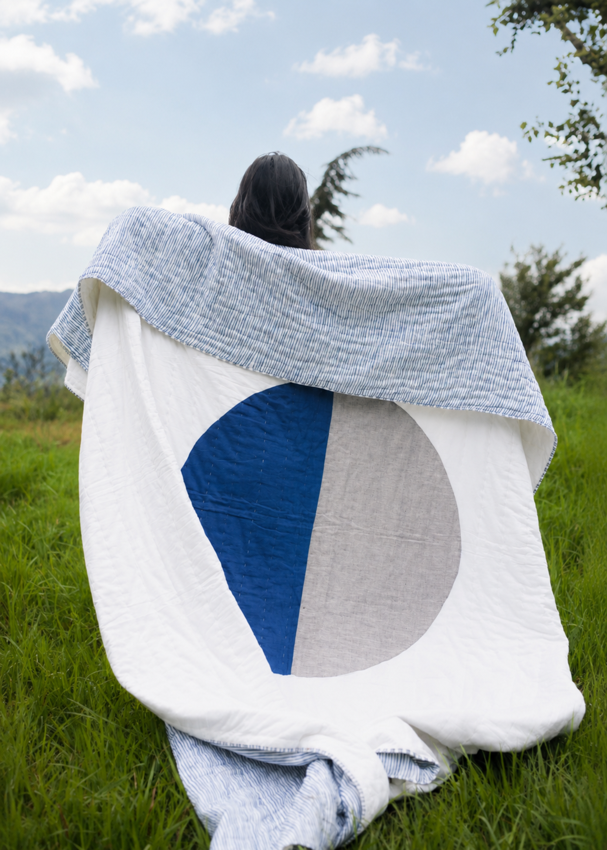 Indigo Dot Patchwork Quilt