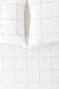 Checks Kantha Rust Bedsheet