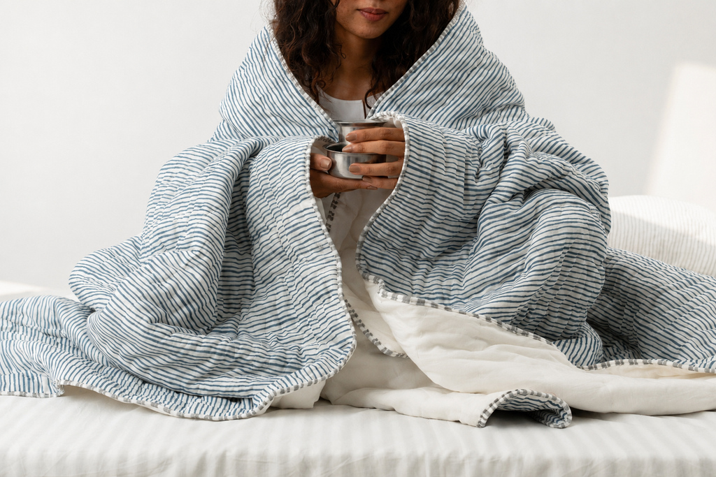 Indigo Dot Patchwork Quilt